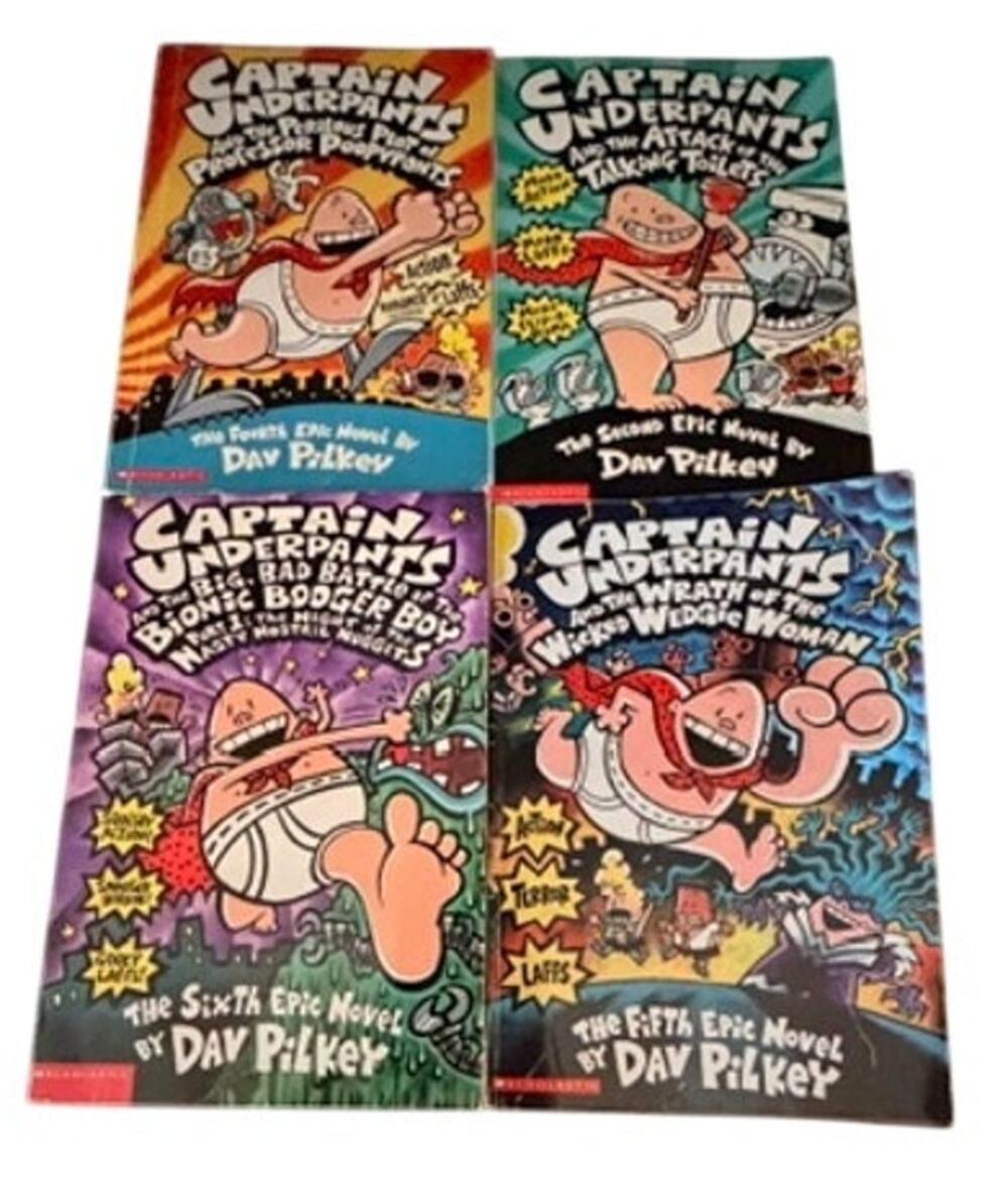 Captain Underpants Dav Pilkey Books 4 5 6 8 Paperback Lot of 4 Scholastic